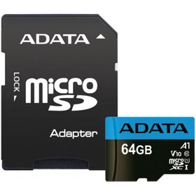 تصویر کارت حافظه میکرو اس دی ای دیتا UHS-I R100 W25 64GB ADATA UHS-I R100 W25 64GB Micro SD Card