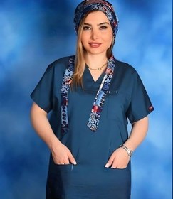 تصویر اسکراب شلوار سبز کله غازی طرح جین یوفلکس U-FLEX 