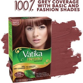 تصویر بسته رنگ موی حنا دو عددی رنگ برغندی 60.0 گرم برند vatika Henna Haircolor Pack of 2 Burgundy 60.0grams