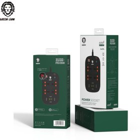 تصویر چند راهی برق گرین لاین مدل Green lion power socket 2500W GNPOWS5USB Green lion power socket 2500W GNPOWS5USB