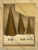 تصویر ست مته کاجی (پله ای) تیتانیومی 