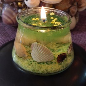 تصویر شمع ژله ای عروس صدف دریاییdi/sa - سبز candle_panah