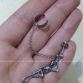 تصویر پیرسینگ+ایرکاف اسکلت 
