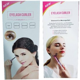 تصویر فر کننده مژه و ماساژور صورت دوکاره مدل EYELASH CURLER Roller 