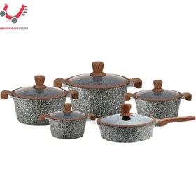 تصویر سرویس قابلمه ۱۰ پارچه روگن مدل RU-7010 Rogen 10 cloth pot service, model RU-7010