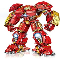 تصویر لگو قهرمانی کامیون و ربات ایرونمن ترنسفورمز مدل LY LW2114 IRON HERO HULK BUSTER 2 IN 1 MECH BUILDING BLOCKS 