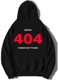 تصویر هودی اورسایز ارور 404 انسان پیدا نشد برند brz collection Oversize Error 404 Human Not Found Hoodie