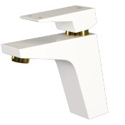 تصویر شیر روشویی کنکورد سفید طلایی کسری 