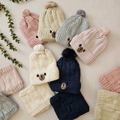 تصویر شال و کلاه خرسی نوزاد 