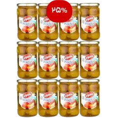 تصویر شل کمپوت هلو 680 گرمی شیشه (6عددی) 