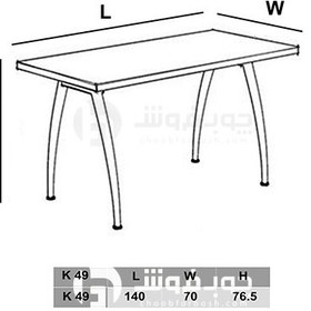 تصویر میز اداری با پایه فلزی - مدل K49 