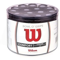 تصویر اورگریپ راکت تنیس ویلسون Wilson Bowl O Grips بسته 60 عددی مشکی تورنو گریپ ویلسون