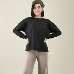 تصویر بلوز زنانه فانریپ بهبود | Behboud - رنگ: مشکی - سایز : فری سایز بلوز زنانه فانریپ، بلوز راحت زنانه، بلوز گشاد، بلوز بهبود، بلوز کشسان، لباس راحتی زنانه، Behboud