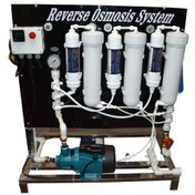 تصویر دستگاه تصفیه آب نیمه صنعتی 1200 گالن شاسی استیل 