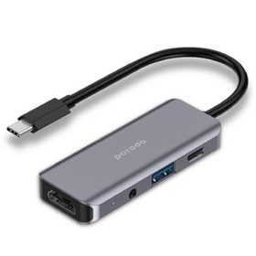 تصویر هاب 4 در 1 پرودو Porodo 4in1 HDMI 4K USB-C Hub مدل PD-41CHB-GY 