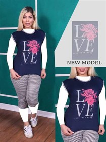 تصویر تیشرت شلوارک زنانه مدل love ا فری سایز فری سایز