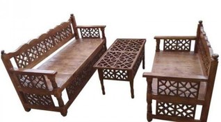 تصویر تخت سنتی چوبی 60*160 کد 107 