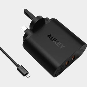 تصویر آداپتور 2 پورت PA-T13 آکی Aukey Dual USB Charger with Qualcomm Quick Charge 3