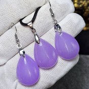 تصویر ست آویز و گوشواره سنگ جید معدنی کد 36700 