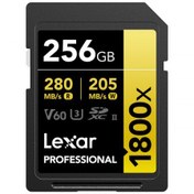 تصویر حافظه V60 لکسارLexar Gold Series Professional 1800x 280MB 256GB UHS-II U3 SDXC Memory Card 