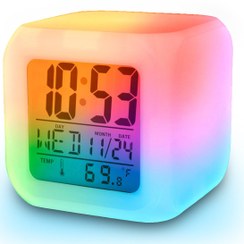 تصویر ساعت رومیزی دیجیتال مدل DK-651 با تغییر رنگ 