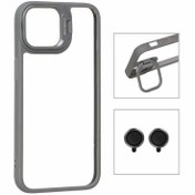 تصویر قاب گوشی iPhone 13 / iPhone 14 آیفون CASE PRO اورجینال استند شو شفاف با محافظ لنز رینگی 