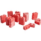 تصویر آجر قفلی ۲ سوراخ مینیاتوری قرمز سایز 2.6*1.2*1