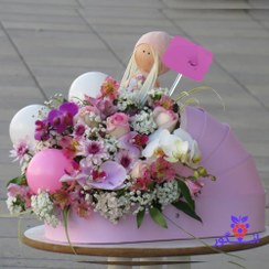 تصویر باکس گل نوزاد اوینار (مدل گهواره ای) 