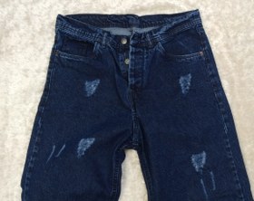 تصویر شلوار بگ مردانه ذغالی پارچه پنبه سنگشور سایز ۳۲ 