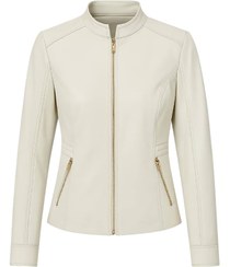 تصویر کاپشن چرم طبیعی زنانه آکو Ako