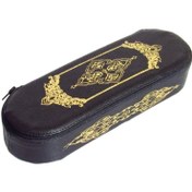 تصویر کیف لوازم خوشنویسی چرم مصنوعی - قهوه ای روشن 