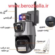 تصویر دوربین پلاک خوان IP تحت شبکه چرخشی8MP دو لنزه بیسیم وایرلس v38pro کیفیت تصویر 8مگاپیکسل واقعی 4k پلاک خوان Mini speed dome v380 pro