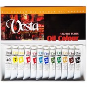 تصویر رنگ روغن حجم 21 میلی 12عددی برند وستا 