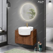 تصویر فول ست روشویی آزالیا مدل میلانا Milana Bc به همراه آینه بکلایت نوردار 