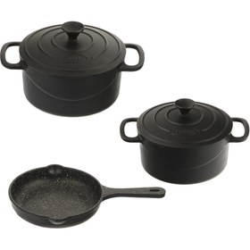 تصویر سرویس پخت و پز چدن 5 پارچه نالینو مدل ماتئو| matteo nalino matteo cast iron cookware Set 5 pc