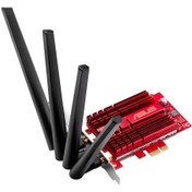 تصویر کارت شبکه وایرلس ایسوس PCE-AC88 ظرفیت AC3100 با آنتن ۴x۴ مناسب گیمینگ 