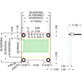 تصویر ماژول OLED 0.96 اینچ با رابط I2C OLED module 0.96 inch with I2C interface