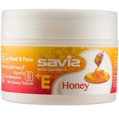 تصویر کرم نرم کننده و مرطوب کننده حاوی موم زنبورعسل و ویتامین E حجم 180 گرم ساویز Saviz Hand And Face Moisturizing Cream Honey And Vitamin E 180g