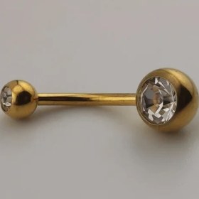 تصویر پیرسینگ ناف دو سر نگین 