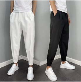 تصویر شلوار جین مردانه فیت اسلیم کژوال مد روز سفید برند generic Mens Casual Slim Fit Joggers Fashion White