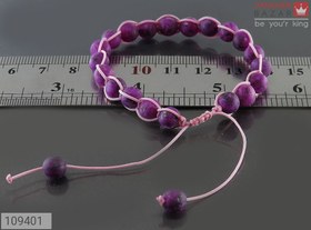 تصویر دستبند سنگی جید مات طرح بنفشه زنانه کد 109401 