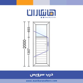 تصویر درب سرویس upvc شیشه مشجر 