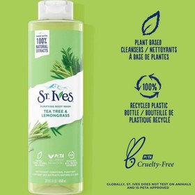 تصویر شامپو بدن St. Ives مدل Tea Tree And Lemon Grass حاوی عصاره درخت چای و علف لیمو حجم 650 میل 