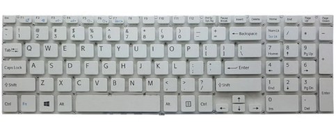 تصویر کیبرد لپ تاپ سونی SVF152-SVF153 اینترکوچک بدون فریم رنگ مشکی Keyboard Laptop Sony SVF152-SVF153