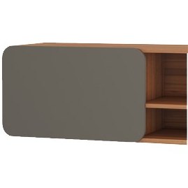 تصویر شلف دیواری تلویزیون ام دی اف برجسته طوسی قهوه ای مدل W.B.0014 ا MDF TV wall shelf, gray brown, model W.B.0014 MDF TV wall shelf, gray brown, model W.B.0014