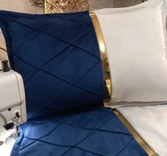 تصویر رو بالشتی مخمل و چرم و لمسه دوزی ا Velvet and striped leather pillowcase Velvet and striped leather pillowcase