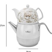 تصویر کتری و قوری یونیک مدل UN-7280 ظرفیت ۲ لیتر با کتری استیل و قوری چینی 