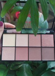 تصویر پالت کانتور و هایلایتر ۸ رنگ لورا بیوتی شماره ۰۲ Laura Beauty 8-color contour and highlighter palette No. 02