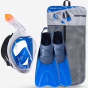 تصویر ماسک و فین غواصی سوبا - دکتلون Subea Adult Underwater Exploration Mask Set - Blue - Easybreath 500 