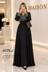 تصویر پیراهن مجلسی زنانه حریر شاین و پولک زارا قد 150 سایز فری 40 تا 44 رنگ دودی نقره ای - دودی(نقره ای) 